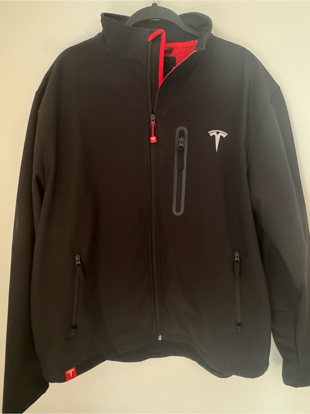 Tesla Corporate Employee Black Softshell Jacket Full Zip Embroidered Men's XL